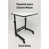 Forada Home & Style Yükseklik Ayarlı Laptop Masası - Extra Geniş Çalışma Masası - (50X70 cm Tablalı) - Beyaz - 50 x 70