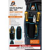 Forbag Bel Tipi Hırdavat Çantası, Bez Takım Çantası, Alet Çantası Organizer, Kemer Klipsli, Ustalar ve Teknisyenler