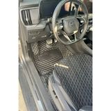Ford C-Max 2003-2011 Siyah Üzeri Beyaz Dikiş 8d Diamond Premium Havuzlu Deri Oto Paspas - Siyah - Beyaz