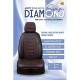 Ford Connect (2014-2019) Uyumlu Tam Set Oto Koltuk Kılıfı Dıamond Serisi .4 - Siyah - Kırmızı