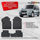 Ford Connect Paspas Araca Özel 2003 2013 Arası BOSSE 3D Havuzlu Oto Paspas - Siyah