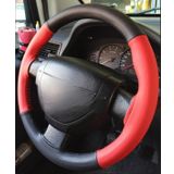 Ford Connect Uyumlu Dikmeli Deri Direksiyon Kilifi Iki Renkli Kirmizi Siyah (4Prcli)