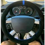 Ford Connect Uyumlu Dikmeli Direksiyon Kilifi Alkantra Mavi Yuzuklu