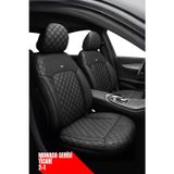 Ford Courier 2014-2023 Tourneo Facelift 5 Kapı – Ticari Araç 2+1 Uyumlu Monaco Serisi Eviza Koltuk Kılıfı – Siyah, Kolay Montaj