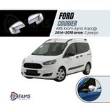 Ford Courier Abs Krom Ayna Kapağı 2014-2018 Arası 2 Prç. Paslanmaz Çelik