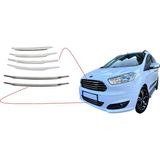 Ford Courier Ön Tampon ve Panjur Çıtası 6 Parça 2014 ve 2017 Model Yılları ile Uyumludur - Krom