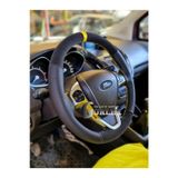 Ford Courier Uyumlu Alkantara Dikmeli Direksiyon Kılıfı Noktalı-nubuk Sarı Yüzüklü