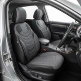Ford Explorer Uyumlu Deri Oto Koltuk Kılıfı Ön/arka Set Classy Seri Gri-Siyah - Gri - Siyah