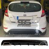 Ford Fiesta Mk7 Difüzör Arka Tampon Eki 2 Egzoz Çıkışlı Siyah Lüx Tip