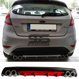 Ford Fiesta Mk7 Difuzor Arka Tampon Eki 4 Egzoz Cikisli Kirmizi Lux Tip
