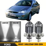 Ford Focus 1 Hb&Sedan 1998-2004 Uyumlu Mercekli Far Ampulü Led Xenon Beyaz Renk Far Şimşek Etkili Csp Led Lamba Uzun Kısa 2 Adet Takım