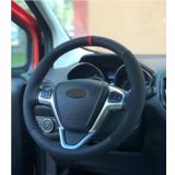Ford Focus 1 Marka Araç Uyumlu Kırmızı Yüzüklü Nubuk Karbon Dert Direksiyon Kılıfı