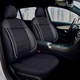 Ford Focus 1995-2025 Uyumlu Cover B Model Özel Tasarım Oto Koltuk Kılıfı Seti - Siyah - Beyaz