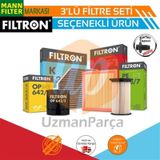 Ford Focus 2 1.6 Mann Filtron Filtre Bakım Seti 2008-2011 Içerik;Hava+Yağ+Karbonlu Polen+ Motor Yağı