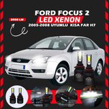 Ford Focus 2 2005-2008 Kısa Far Uyumlu Şimşek Etkili Led Xenon Light Series H7