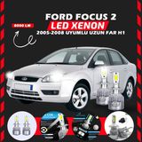 Ford Focus 2 2005-2008 Uzun Far Uyumlu Şimşek Etkili Led Xenon Performance Series H1