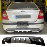 Ford Focus 2 Difüzör Arka Tampon Eki 2 Egzoz Çıkışlı Gri