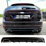 Ford Focus 2 Hb Difuzor Arka Tampon Eki 2 Egzoz Cikisli Siyah Lux Tip