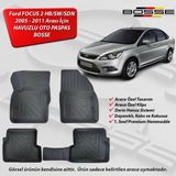 Ford Focus 2 Sedan Paspas Araca Özel 2005 - 2008 Arası BOSSE 3D Havuzlu Oto Paspas - Siyah