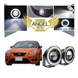 Ford Focus 2 Uyumlu, Universal Mercekli Led Angel Sis Farı, 76mm Beyaz Renk