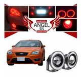 Ford Focus 2 Uyumlu, Universal Mercekli Led Angel Sis Farı, 76mm Kırmızı Renk