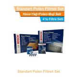 Ford Focus 3 1.6 Benzinli Bosch Filtre Bakım Seti 2011-2018 Hava+Yağ+Standart-Polen+Buji-Seti