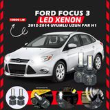 Ford Focus 3 2012-2014 Uzun Far Uyumlu Şimşek Etkili Led Xenon Premium Series H1