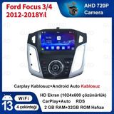 Ford Focus 3 / 4（2012-2018） Android Kablosuz Carplay Navigasyon Multimedya 9 Inch Ekran 2 Gb Ram + 32 Gb Rom Hafıza Çerçeveli ve arka görüş kameralı