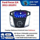 Ford Focus 3 / 4（2012-2018） Android Kablosuz Carplay Navigasyon Multimedya 9 Inch Ekran 4 Gb Ram + 64 Gb Rom Hafıza Çerçeveli ve arka görüş kameralı