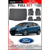 Ford Focus 3 Hatchback Ince Stepne 2012 Model 4d Bagaj ve Pro Serisi Havuzlu Paspas Takımı - Siyah