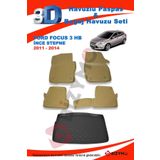 Ford Focus 3 Hb İnce Stepne 2011-2014 Bej Paspas ve Bagaj Havuzu