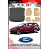 Ford Focus 3 Station Vagon 2013 Model 4d Bagaj ve Pro Serisi Havuzlu Bej Paspas Takımı - Siyah