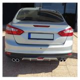 Ford Focus 3 Uyumlu Body Kit Difüzör 4 Çıkış Gri Yuvarlak