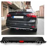 Ford Focus 3 Uyumlu Body Kit Difüzör 4 Çıkış Yuvarlak Siyah Model 2