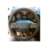 Ford Focus 3 Uyumlu Deri Direksiyon Kilifi Dikmeli Kirmizi Ipli (38Cm×11Cm)