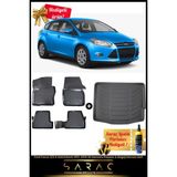 Ford Focus 3/3.5 Hatchback 2011-2018 Araca Özel 3D Havuzlu Paspas & Bagaj Havuzu Seti+(Hediyeli!) - Siyah