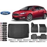 Ford Focus 3,5 Hatchback 2017 Model Bagaj Havuzu Araca Özel Siyah Extra Havuzlu Paspas Takımı