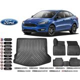 Ford Focus 3,5 Sedan 2015 Model Bagaj Havuzu Araca Özel Siyah Extra Havuzlu Paspas Takımı