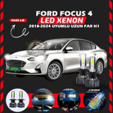 Ford Focus 4 2018-2024 Uzun Far Uyumlu Şimşek Etkili Led Xenon Pro Series H1