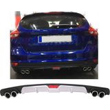 Ford Focus 4 Hatchback Uyumlu Body Kit Difüzör 4 Çıkış Gri Yuvarlak