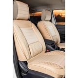 ford Focus 4 ile Uyumlu Lüx Deri Oto Koltuk Kılıfı Ön Arka Takım Saturn Bej