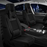 ford Focus 4 Uyumlu Ön Arka 5 Li Set Yarı Deri Lotus Serisi Oto Koltuk Kılıfı Tam Siyah Renk