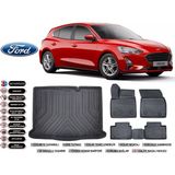 Ford Focus 5 Hatchback 2019 Model Stepneli Bagaj Havuzu Araca Özel Siyah Extra Havuzlu Paspas Takımı