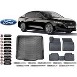 Ford Focus 5 Sedan 2024 Model Tamir Kitli Bagaj Havuzu Araca Özel Siyah Extra Havuzlu Paspas Takımı