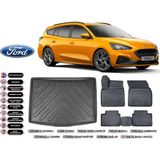 Ford Focus 5 Stw 2018 Model Alt Bagaj Havuzu Araca Özel Siyah Extra Havuzlu Paspas Takımı