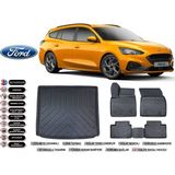 Ford Focus 5 Stw 2020 Model Üst Bagaj Havuzu Araca Özel Siyah Extra Havuzlu Paspas Takımı