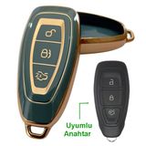Ford Focus Fiesta Mondeo Kuga C Max Uyumlu Kumanda Anahtar Kılıfı Oto Anahtarlık TURKUAZ