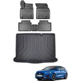Ford Focus Hatchback 2020 Model Ince Stepneli Bagaj Havuzu+Araca Özel Üretim 3D Havuzlu Paspas - Siyah