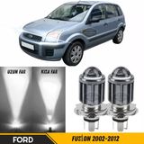 Ford Fusion 2002-2012 Uyumlu Mercekli Far Ampulü Led Xenon Beyaz Renk Far Şimşek Etkili Csp Led Lamba Uzun Kısa 2 Adet Takım