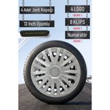 Ford Jant Kapağı Seti 4 Adet 13" Inç Gri Siyah ( Tourneo Transit Connect Courier Focus Fiesta Fusion ) G001 - 13 inç
